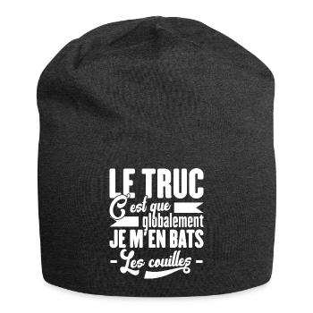 Le Truc C'est Que Je M'en Bats Les Couilles - Bonnet en jersey - charbon - Devant