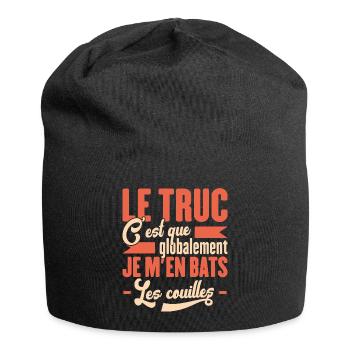 Le Truc C'est Que Je M'en Bats Les Couilles - Bonnet en jersey - noir - Devant