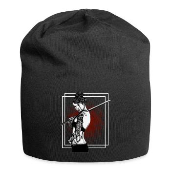 gothik manga anime kriegerin samurai japan wave - Jersey-Beanie - Schwarz - Vorne