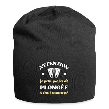 parler de plongée humour plongeur humoristique - Bonnet en jersey - noir - Devant