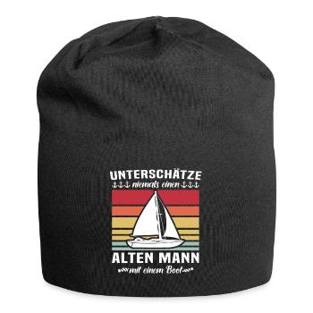 Kapitän Sprüche Käptn Spruch Boot - Jersey-Beanie - Schwarz - Vorne