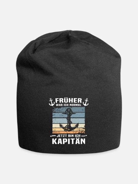 Kapitän Boot Kapitänsmütze Käptn Kapitaen - Jersey-Beanie - Schwarz