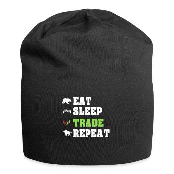 Manger Sleep Trade Trader répétitif Trader Traden - Bonnet en jersey - noir - Devant