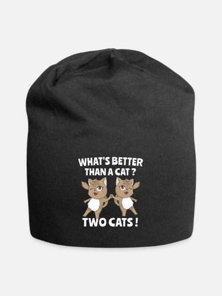 Chat Chat Chat Maman Maison Chat Chats - Bonnet en jersey - noir