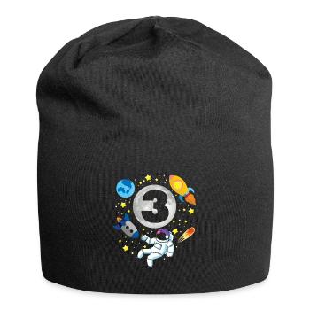 Astronaut | Space | 3th Bday | 3 Years Old Bday - Jersey Beanie - black - Front