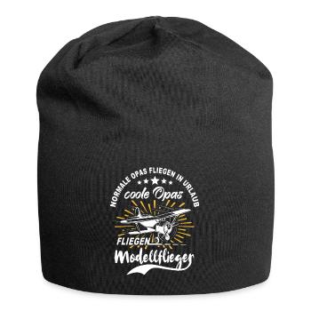 Modellflieger Opa Modellflug Modellfliegen - Jersey-Beanie - Schwarz - Vorne