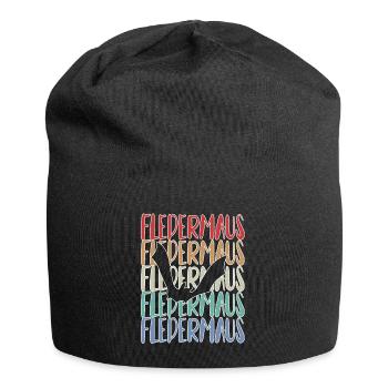 Fledermaus Fledermäuse - Jersey-Beanie - Schwarz - Vorne