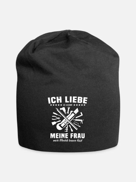 Modellbauer Sprüche Modellbau - Jersey-Beanie - Schwarz