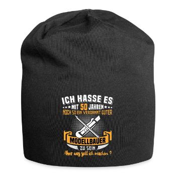 Modellbauer 50. Geburtstag 50 Jahre Modellbau - Jersey-Beanie - Schwarz - Vorne