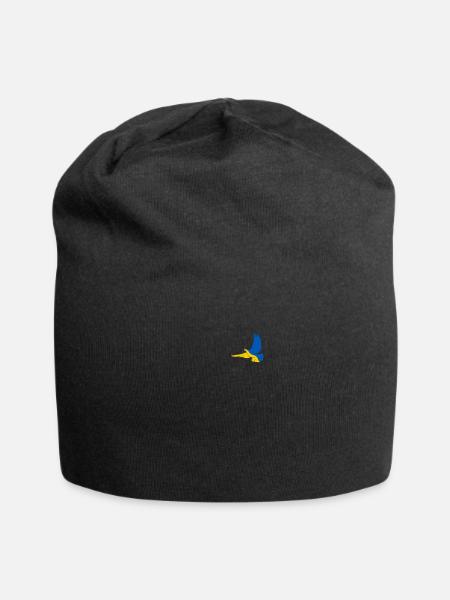 Kleine weiße Friedenstaube - Jersey-Beanie - Schwarz