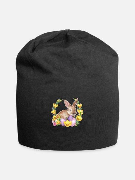 Ostern Osterhase Frohe Ostern - Jersey-Beanie - Schwarz