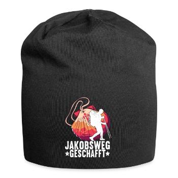Jakobsweg Pilgern - Jersey-Beanie - Schwarz - Vorne