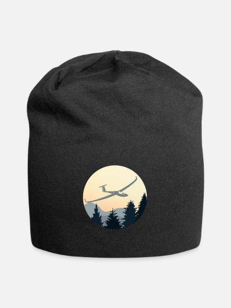 Segelflugzeug Fliegen Segelfliegen Segelflieger - Jersey-Beanie - Schwarz