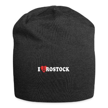 I Love Rostock Liebe Rostocker - Jersey-Beanie - Anthrazit - Vorne