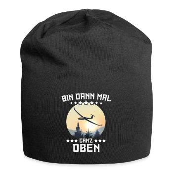 Segelflugzeug Fliegen Segelfliegen Segelflieger - Jersey-Beanie - Schwarz - Vorne