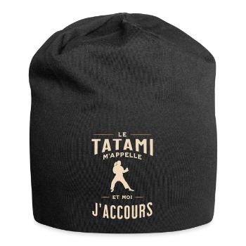 Humour femme art martial accro au sport - Bonnet en jersey - noir - Devant