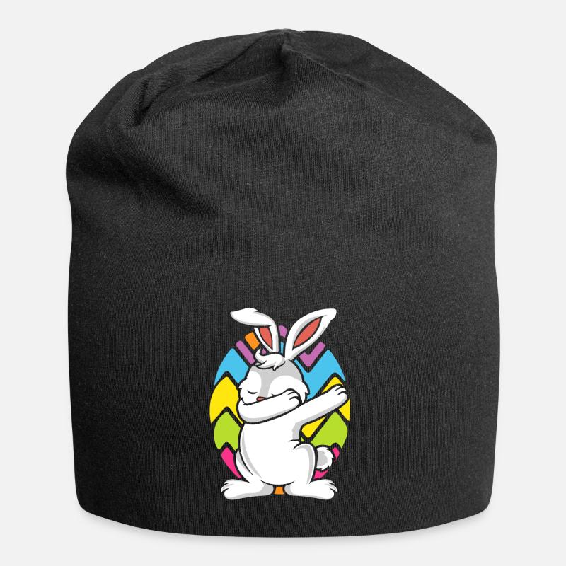 Easter Easter DABBING EASTERBUNNY Easter Egg - Jersey Beanie - black