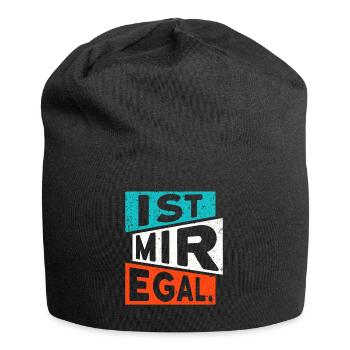 LUSTIGER SPRUCH IST MIR EGAL - Jersey-Beanie - Schwarz - Vorne