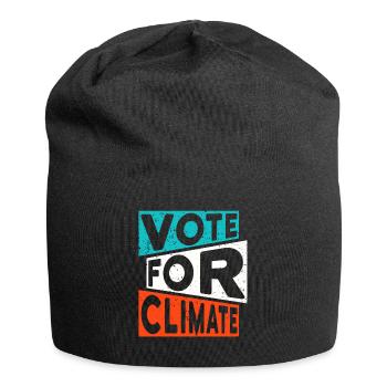 Slogan sur le changement climatique : VOTEZ POUR LE CLIMAT - Bonnet en jersey - noir - Devant