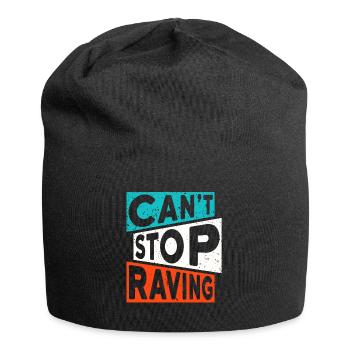 RAVE RAVER CANT STOP RAVING TECHNO SPRUCH - Jersey-Beanie - Schwarz - Vorne