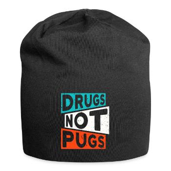 DRUGS NOT PUGS Drugs Saying Pug - Jersey Beanie - black - Front