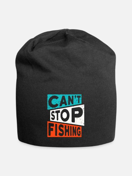 Angler Angeln Fischen CAN'T STOP FISHING - Jersey-Beanie - Schwarz