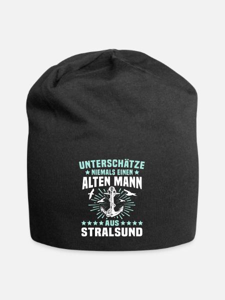 Stralsund Souvenir Ostsee - Jersey-Beanie - Schwarz