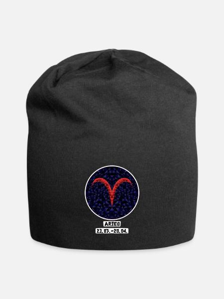 Aries 21.03.-20.04. - Jersey-Beanie - Schwarz