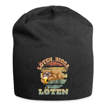 Löten Digga Faultier Trinkspruch - Jersey-Beanie - Schwarz - Vorne