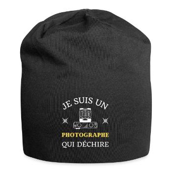 photographe qui déchire humour photo cadeau drole - Bonnet en jersey - noir - Devant