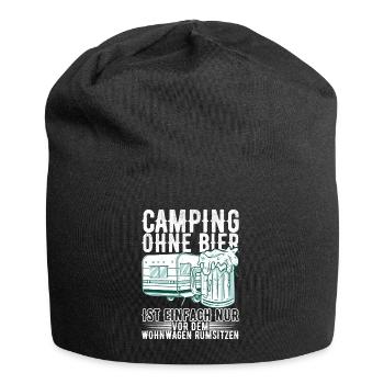 Camping Wohnmobil - Jersey-Beanie - Schwarz - Vorne
