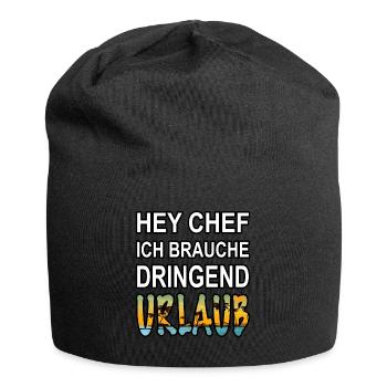 Ich brauche Urlaub - Jersey-Beanie - Schwarz - Vorne