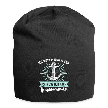 Urlaub Travemünde Ostsee - Jersey-Beanie - Schwarz - Vorne