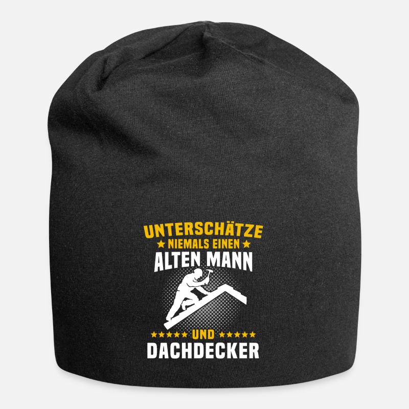 Dachdecker Sprüche Dachdecken - Jersey-Beanie - Schwarz