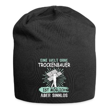 Trockenbauer Sprüche Trockenbau - Jersey-Beanie - Schwarz - Vorne