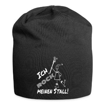 Frau Mistgabel Stall witzig - Jersey-Beanie - Schwarz - Vorne