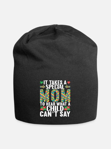 Autist Autismus Mutter Autistisch - Jersey-Beanie - Schwarz