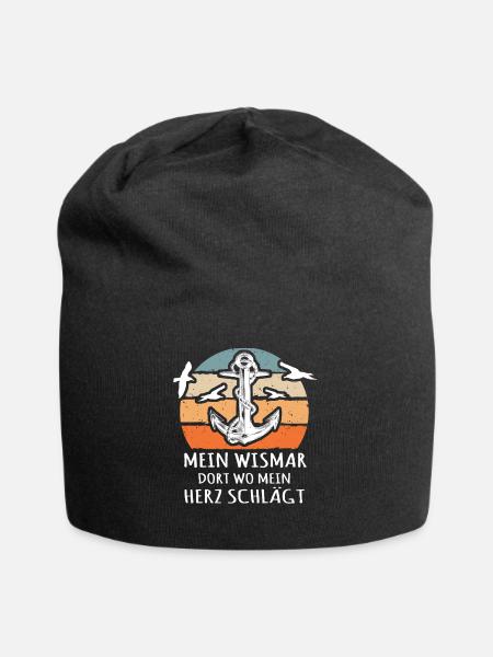 Wismar Ostsee Souvenir - Jersey-Beanie - Schwarz