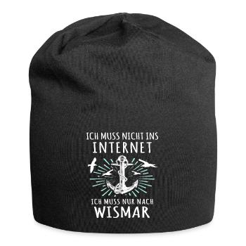 Wismar Sprüche Ostsee Wismarer - Jersey-Beanie - Schwarz - Vorne