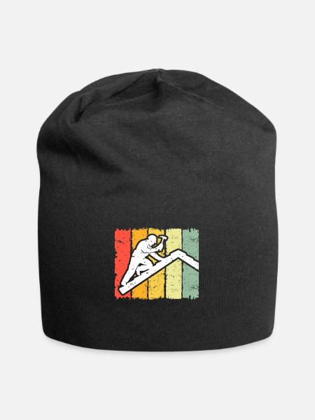 Dachdecker Motiv Dachdecken - Jersey-Beanie - Schwarz