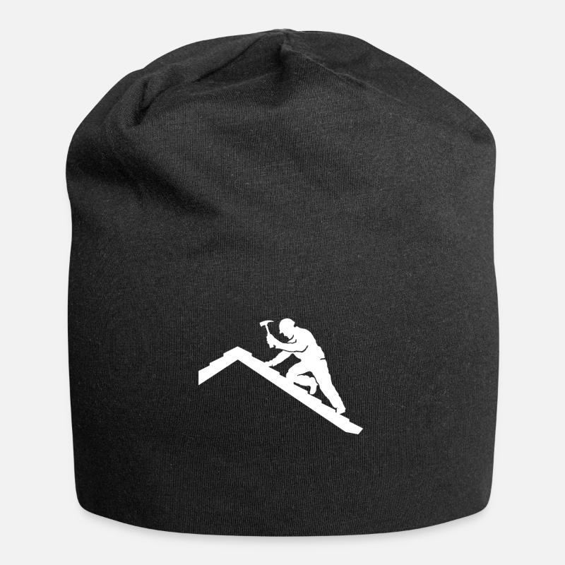 Dachdecker Motiv Dachdecken - Jersey-Beanie - Schwarz