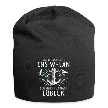 Lübeck Sprüche Hansestadt Luebeck - Jersey-Beanie - Schwarz - Vorne