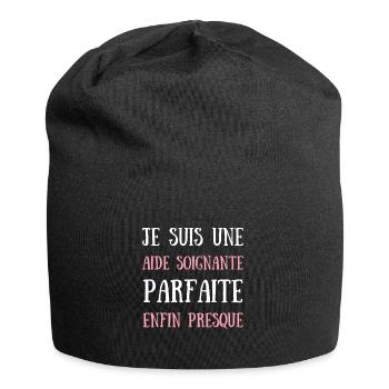 aide soignante parfaite humour femme cadeau drole - Bonnet en jersey - noir - Devant