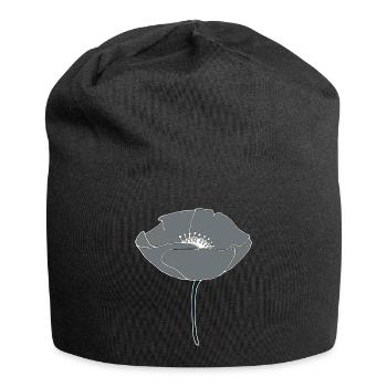 poppy grey - Jersey Beanie - black - Front
