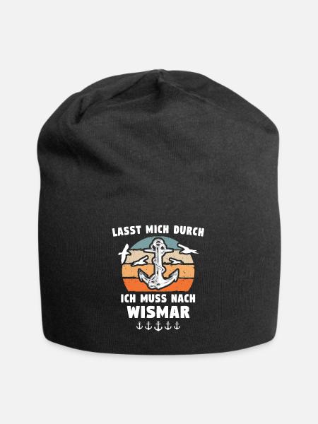 Stadt Wismar Sprüche Wismarer - Jersey-Beanie - Schwarz