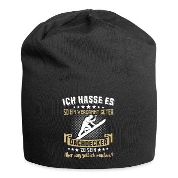 Dachdecker Beruf Dachdecken - Jersey-Beanie - Schwarz - Vorne