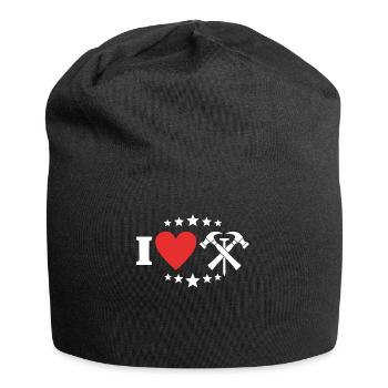 Roofer Love I Love Roofing - Jersey Beanie - black - Front