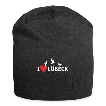 I Love Lübeck Liebe - Jersey Beanie - charcoal grey - Front