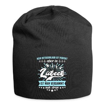 Lübeck Sprüche Hansestadt Luebeck - Jersey-Beanie - Schwarz - Vorne
