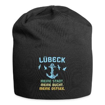 Lübeck Sprüche Hansestadt Luebeck - Jersey-Beanie - Schwarz - Vorne